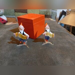 Orange Box with Two Murano Figurines